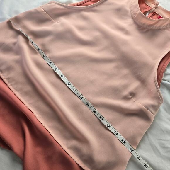 🎄 Daytrip EUC double layer sleeveless top Small Blush peach pink - Picture 12 of 15